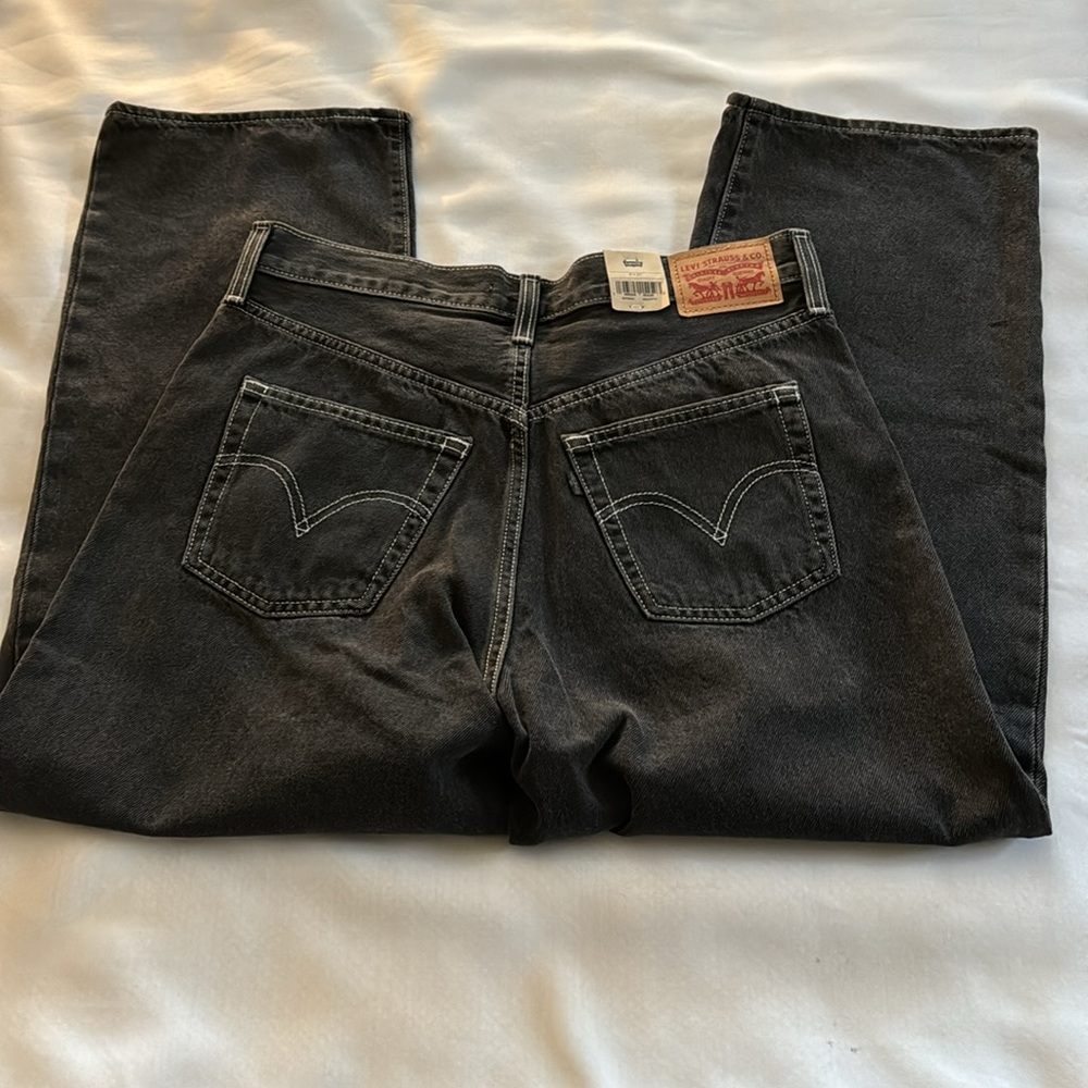 High-Rise Button-Fly Women's Jeans - Black - Picture 5 of 5